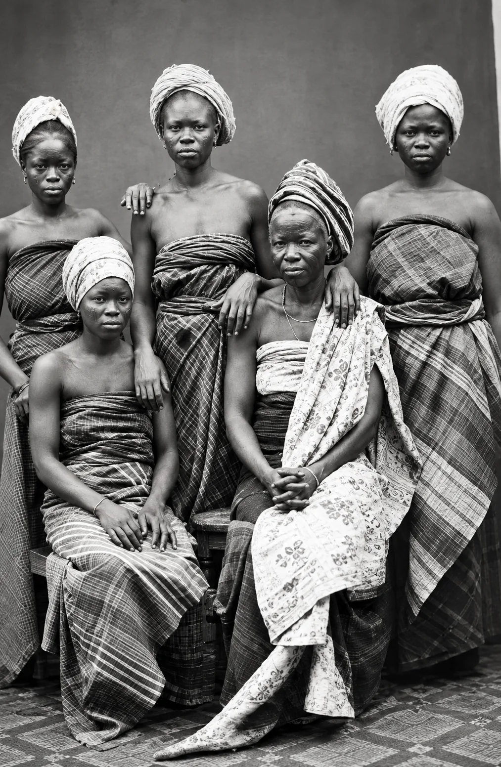 A group of women dressed in Aso-oke
